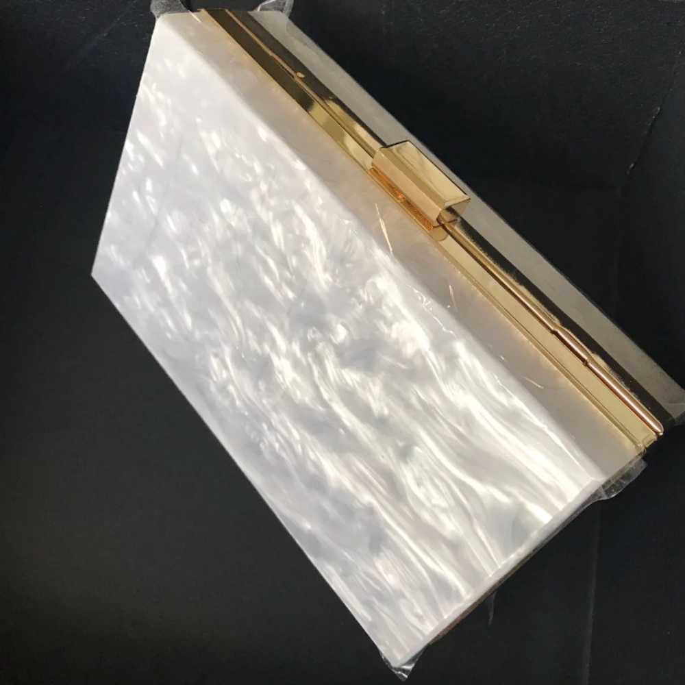 Rachel Zoe White Marble Clutch